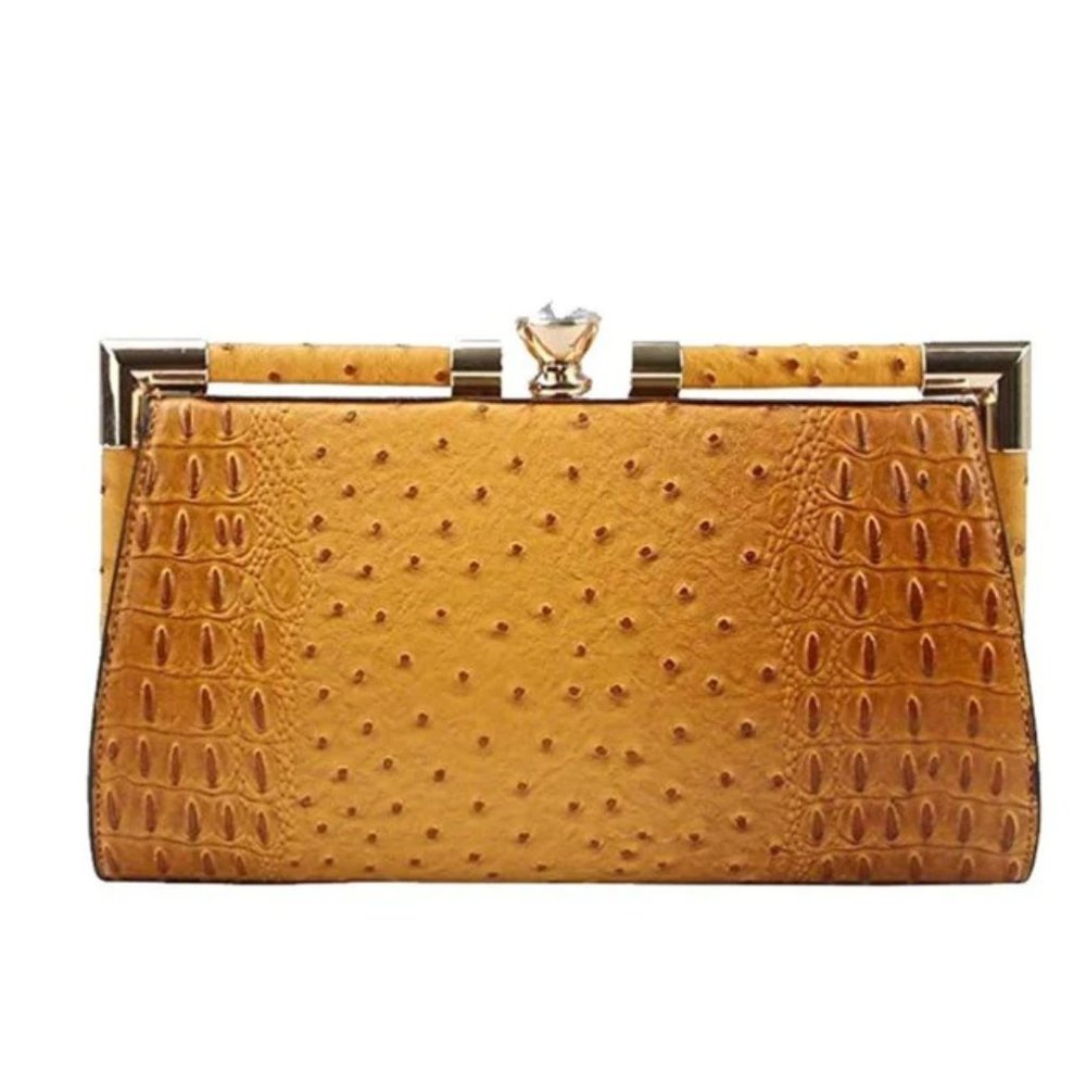 Ollie Faux Leather Clutch (Mustard)
